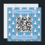 Leuke en Fancy Blue Snowman Detective QR Code Kaart<br><div class="desc">Leuk en Fancy: Leuke iconen op een achtergrond van strepen voor een formeler effect. Promoot uw kantoor, bedrijf en producten, community event, kerkbijeenkomst, of zelfs een gezin bij elkaar. Met de QR-code kunt u eenvoudig linken naar uw website voor informatie en details. RSVP's zijn eenvoudig, snel en verbeteren de party...</div>