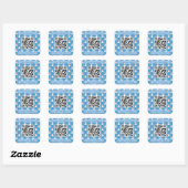 Leuke en Fancy Blue Snowman Detective QR Code Vierkante Sticker (Vel)
