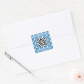 Leuke en Fancy Blue Snowman Detective QR Code Vierkante Sticker (Envelop)