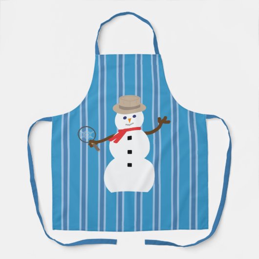 Leuke en Fancy Blue Snowman Detective Schort (Voorkant)