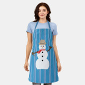Leuke en Fancy Blue Snowman Detective Schort (Gedragen)