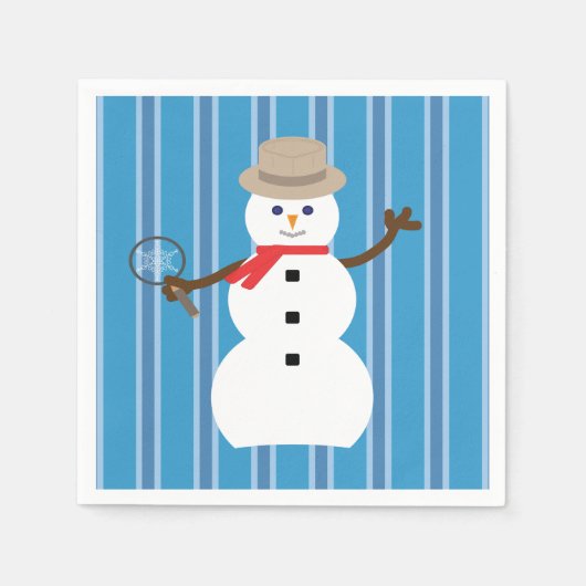 Leuke en Fancy Blue Snowman Detective Servet (Voorkant)