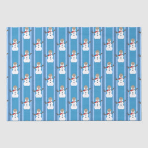 Leuke en Fancy Blue Snowman Detective Tissuepapier