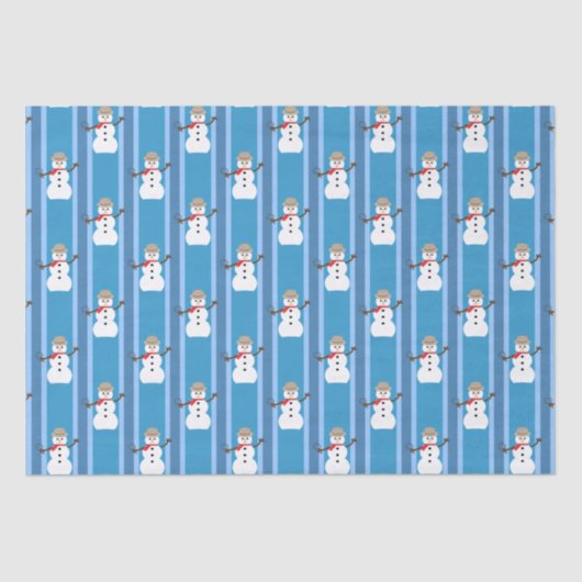 Leuke en Fancy Blue Snowman Detective Tissuepapier (Voorkant)