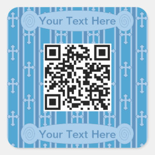 Leuke en Fancy Cross QR Code Vierkante Sticker
