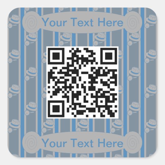 Leuke en Fancy Detective QR Code Vierkante Sticker (Voorkant)