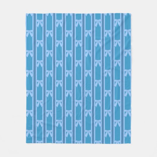 Leuke en Fancy gestreepte blauwe boog Fleece Deken (Voorkant)