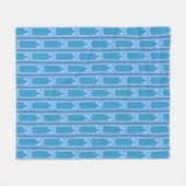 Leuke en Fancy gestreepte blauwe boog Fleece Deken (Voorkant (Horizontaal))