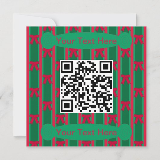 Leuke en Fancy Gestreepte Kerst Bow Kussen Kaart (Voorkant)