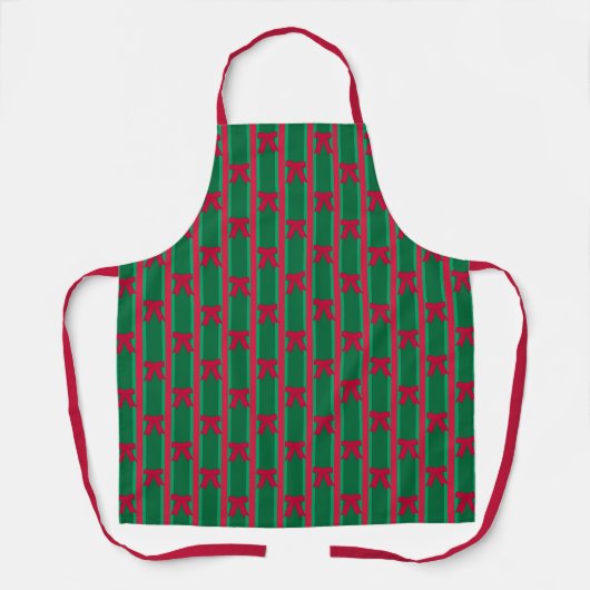 Leuke en Fancy gestreepte kerstboog Schort (Voorkant)
