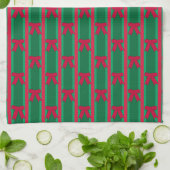 Leuke en Fancy gestreepte kerstboog Theedoek (Gevouwen)