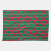 Leuke en Fancy gestreepte kerstboog Theedoek (Horizontaal)