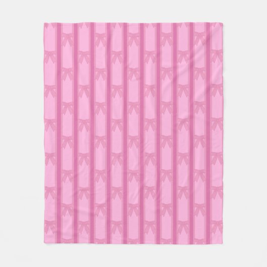 Leuke en Fancy gestreepte roze strik Fleece Deken (Voorkant)