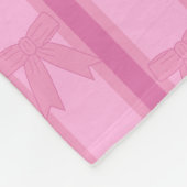 Leuke en Fancy gestreepte roze strik Fleece Deken (Hoek)