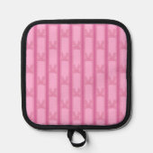 Leuke en Fancy gestreepte roze strik Pannenlap (Voorkant)
