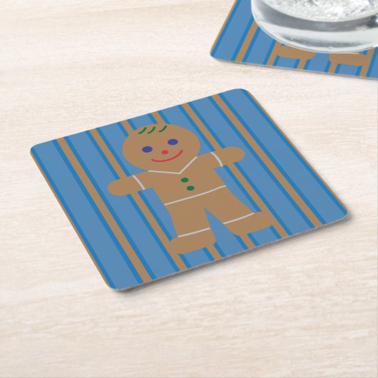Leuke en Fancy Gingerbread Man Kartonnen Onderzetters (Schuin)