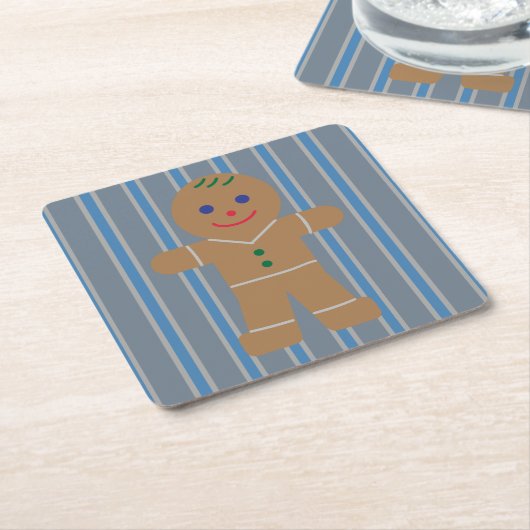 Leuke en Fancy Gingerbread Man Kartonnen Onderzetters (Schuin)