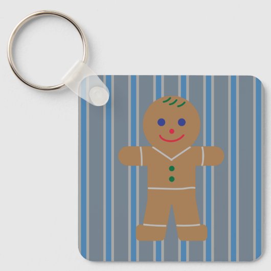 Leuke en Fancy Gingerbread Man Sleutelhanger (Voorkant)