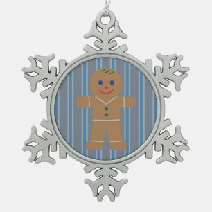 Leuke en Fancy Gingerbread Man Tin Sneeuwvlok Ornament