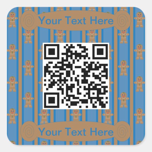 Leuke en Fancy Gingerbread Man Vierkante Sticker (Voorkant)