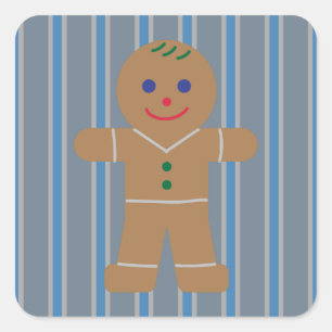 Leuke en Fancy Gingerbread Man Vierkante Sticker