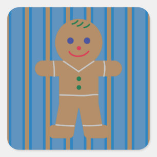 Leuke en Fancy Gingerbread Man Vierkante Sticker
