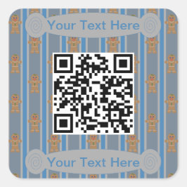 Leuke en Fancy Gingerbread Man Vierkante Sticker