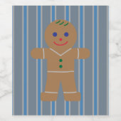 Leuke en Fancy Gingerbread Man Wijn Etiket (Enkel label)