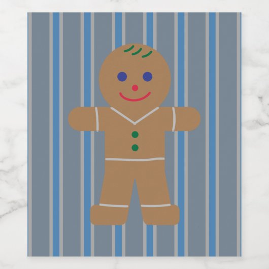 Leuke en Fancy Gingerbread Man Wijn Etiket (Enkel label)