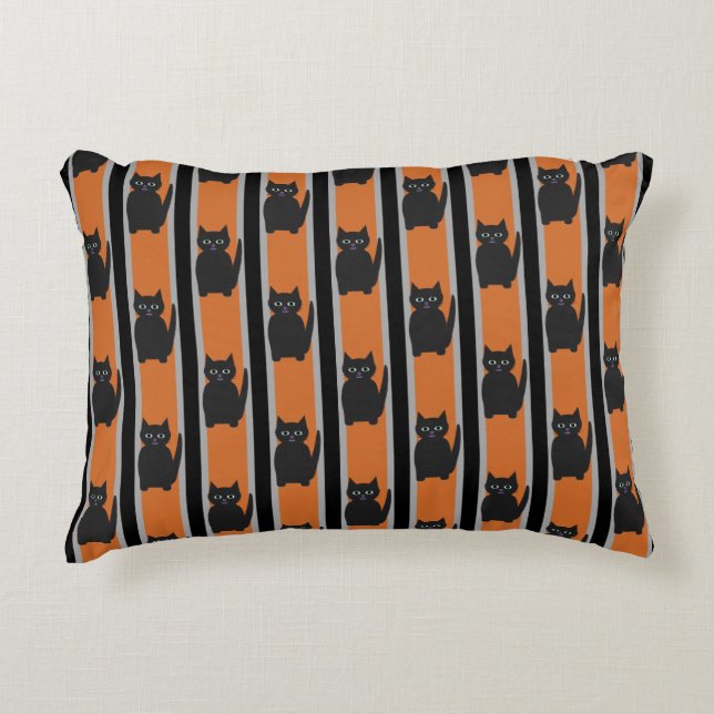 Leuke en Fancy Halloween Black Cats Accent Kussen (Voorkant)