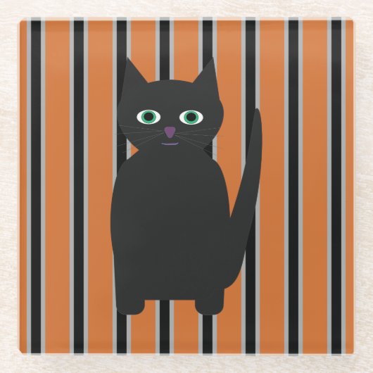 Leuke en Fancy Halloween Black Cats Glazen Onderzetter (Voorkant)