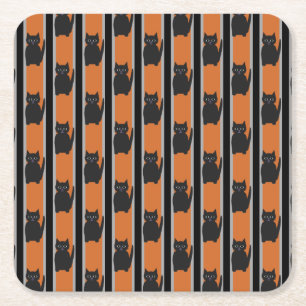 Leuke en Fancy Halloween Black Cats Kartonnen Onderzetters