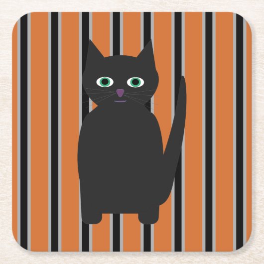 Leuke en Fancy Halloween Black Cats Kartonnen Onderzetters (Voorkant)