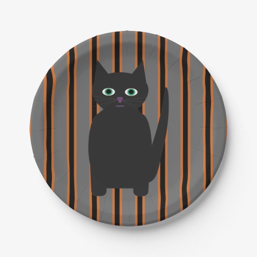 Leuke en Fancy Halloween Black Cats Papieren Bordje (Voorkant)