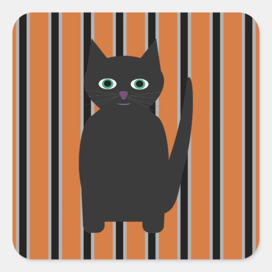 Leuke en Fancy Halloween Black Cats Vierkante Sticker (Voorkant)
