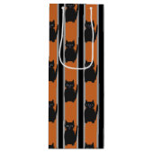 Leuke en Fancy Halloween Black Cats Wijn Cadeautas (Voorkant)