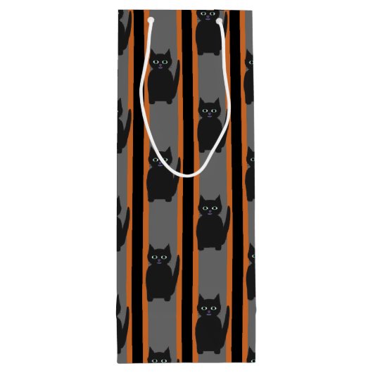 Leuke en Fancy Halloween Black Cats Wijn Cadeautas (Achterkant)