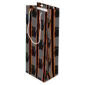 Leuke en Fancy Halloween Black Cats Wijn Cadeautas (Voorkant Gekanteld)