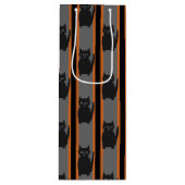 Leuke en Fancy Halloween Black Cats Wijn Cadeautas (Voorkant)