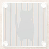 Leuke en Fancy Halloween Black Silhouette Cats Glazen Onderzetter (Achterkant)