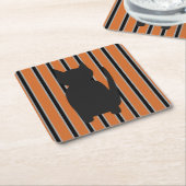 Leuke en Fancy Halloween Black Silhouette Cats Kartonnen Onderzetters (Schuin)