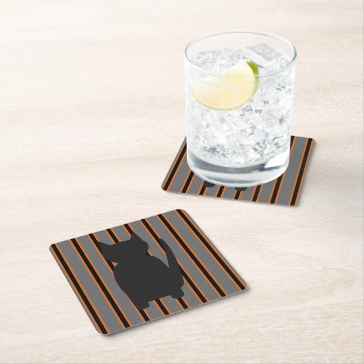 Leuke en Fancy Halloween Black Silhouette Cats Kartonnen Onderzetters (Insitu)