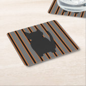 Leuke en Fancy Halloween Black Silhouette Cats Kartonnen Onderzetters (Schuin)