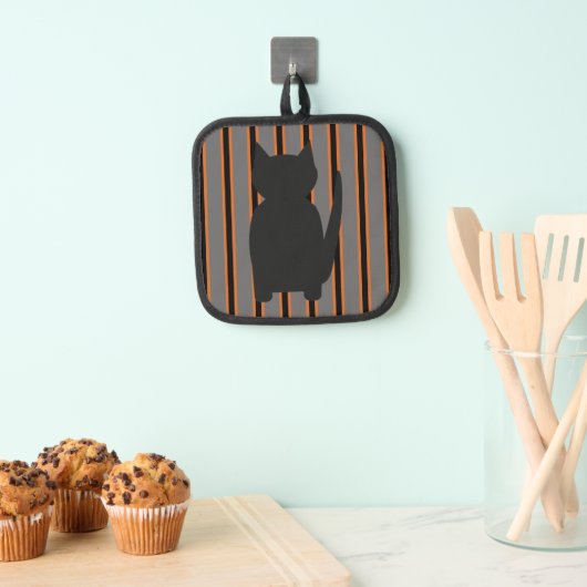Leuke en Fancy Halloween Black Silhouette Cats Pannenlap (Insitu(Ophanging))