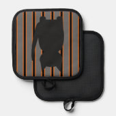 Leuke en Fancy Halloween Black Silhouette Cats Pannenlap (Voorkant / Achterkant)