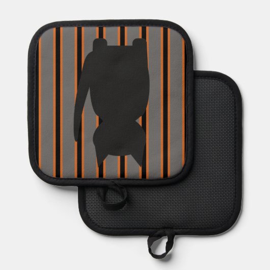 Leuke en Fancy Halloween Black Silhouette Cats Pannenlap (Voorkant / Achterkant)