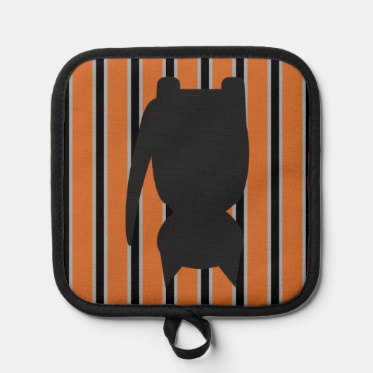 Leuke en Fancy Halloween Black Silhouette Cats Pannenlap (Voorkant)