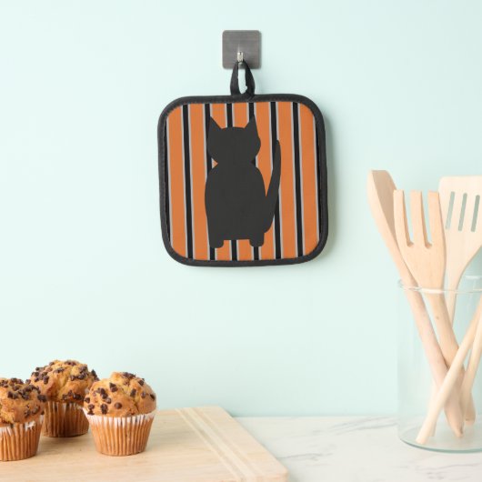 Leuke en Fancy Halloween Black Silhouette Cats Pannenlap (Insitu(Ophanging))