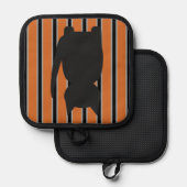 Leuke en Fancy Halloween Black Silhouette Cats Pannenlap (Voorkant / Achterkant)