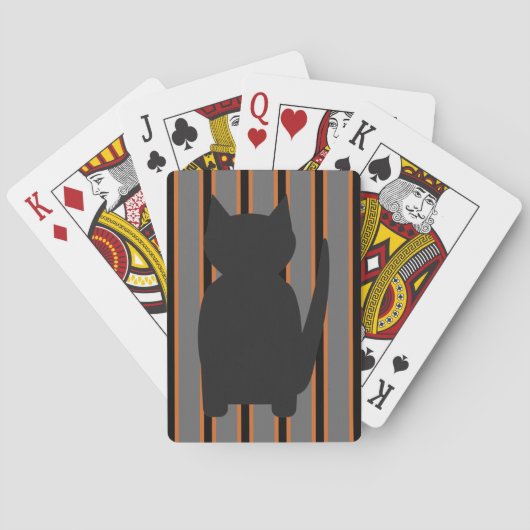 Leuke en Fancy Halloween Black Silhouette Cats Pokerkaarten (Achterkant)
